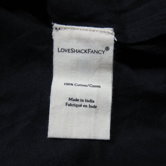 NWT LoveShackFancy Sanaya Mini in Black Ribbon & Eyelet Trim Cotton Dress L - Picture 7 of 11